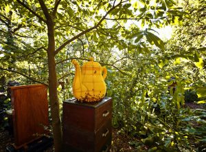 Čajnik napravljen od saća i uz pomoć pčela